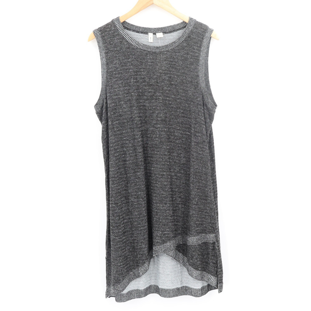 Anthropologie Women's Asymmetrical Hem Knit Tank Dress Tweed Grey Sz XL NEW